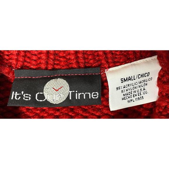 Vintage 90s Women's It's Our Time Turtleneck Knit Sweater Fair Isle Striped Cozy - Picture 4 of 6